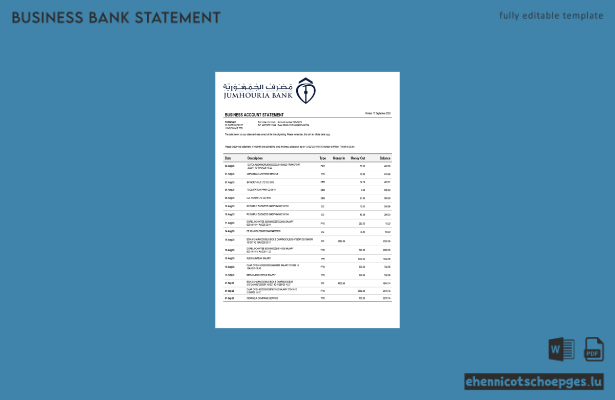 Jumhouria Unternehmenserklärung (Word- und PDF-Format) – 1 Beispielvorschau